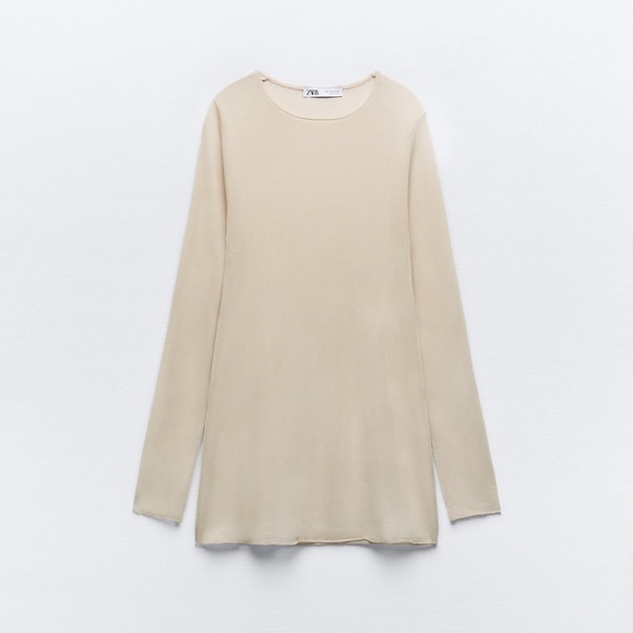 NWT ZARA SEMI-SHEER KNIT TOP SIZE M - Picture 1 of 1